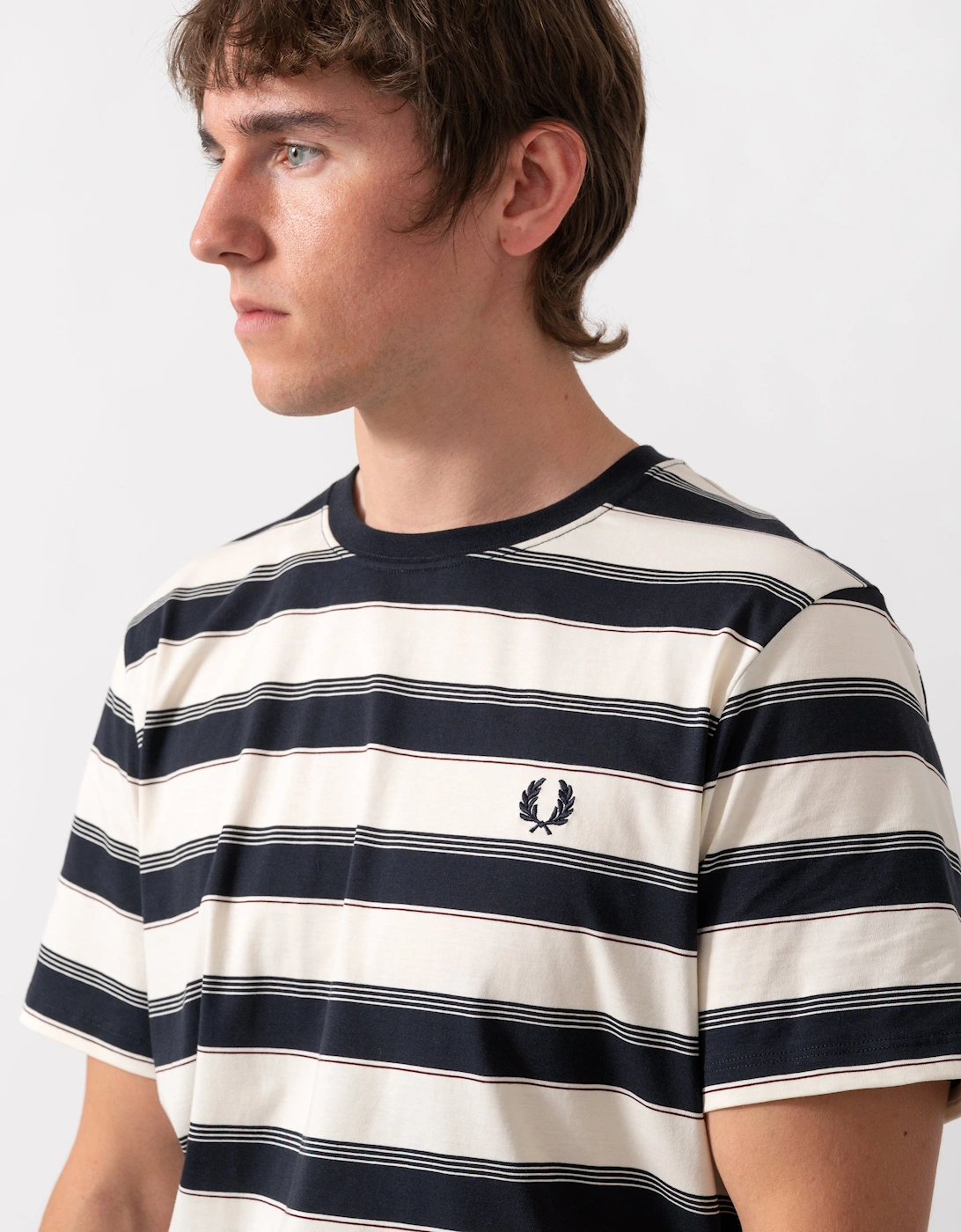 Fred Perry Mens Fine Stripe T-Shirt - Navy 608