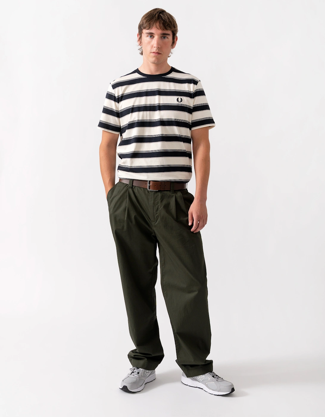 Fred Perry Mens Fine Stripe T-Shirt - Navy 608
