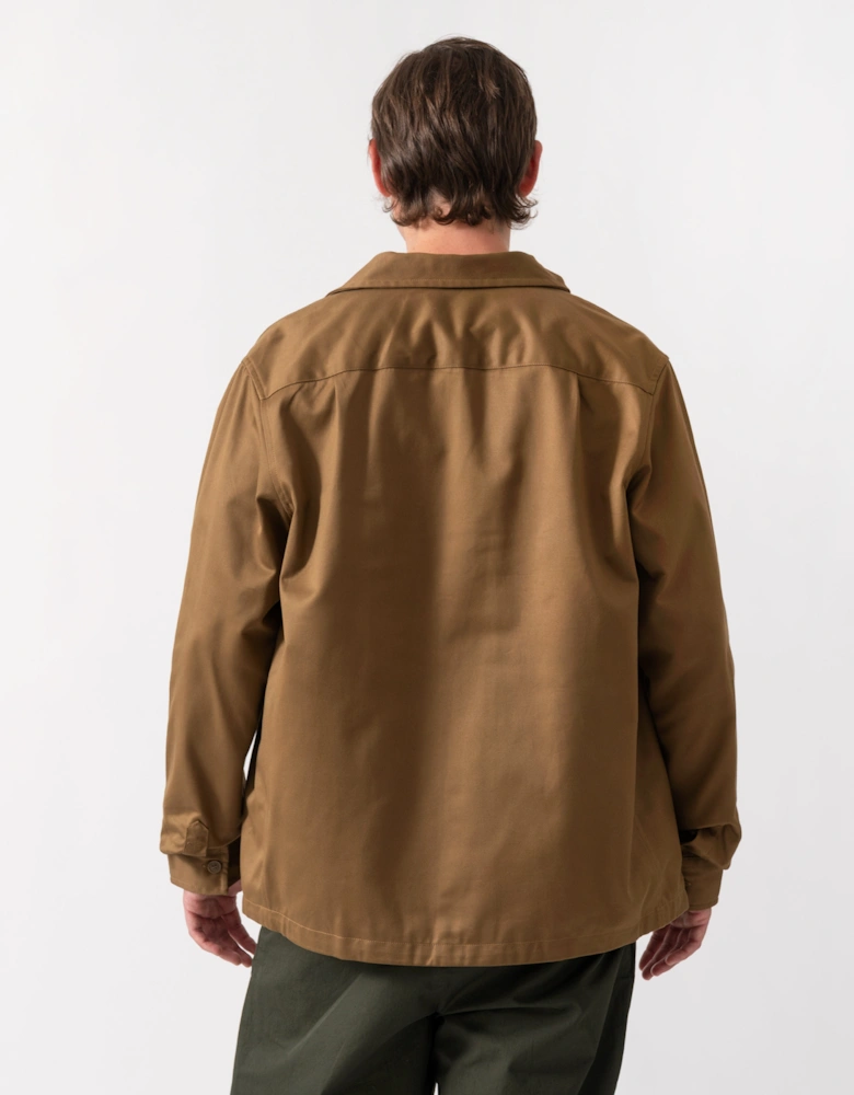 Fred Perry Mens Twill Overshirt - Shaded Stone P96