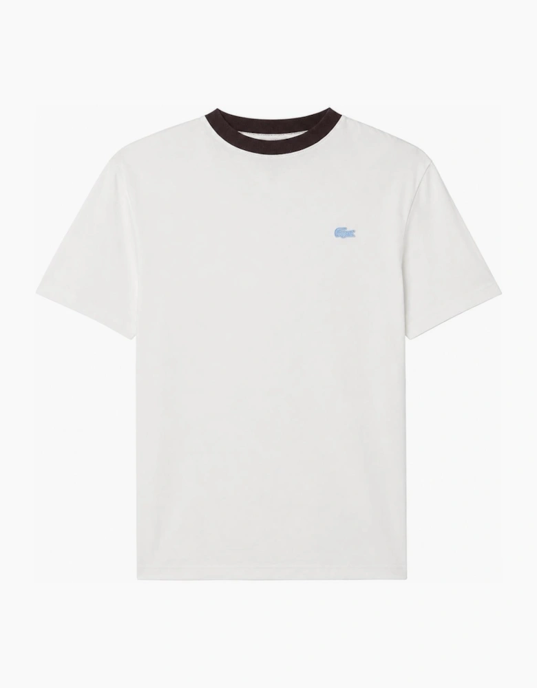 Lacoste Classic Fit Contrast Colour T-Shirt Flour