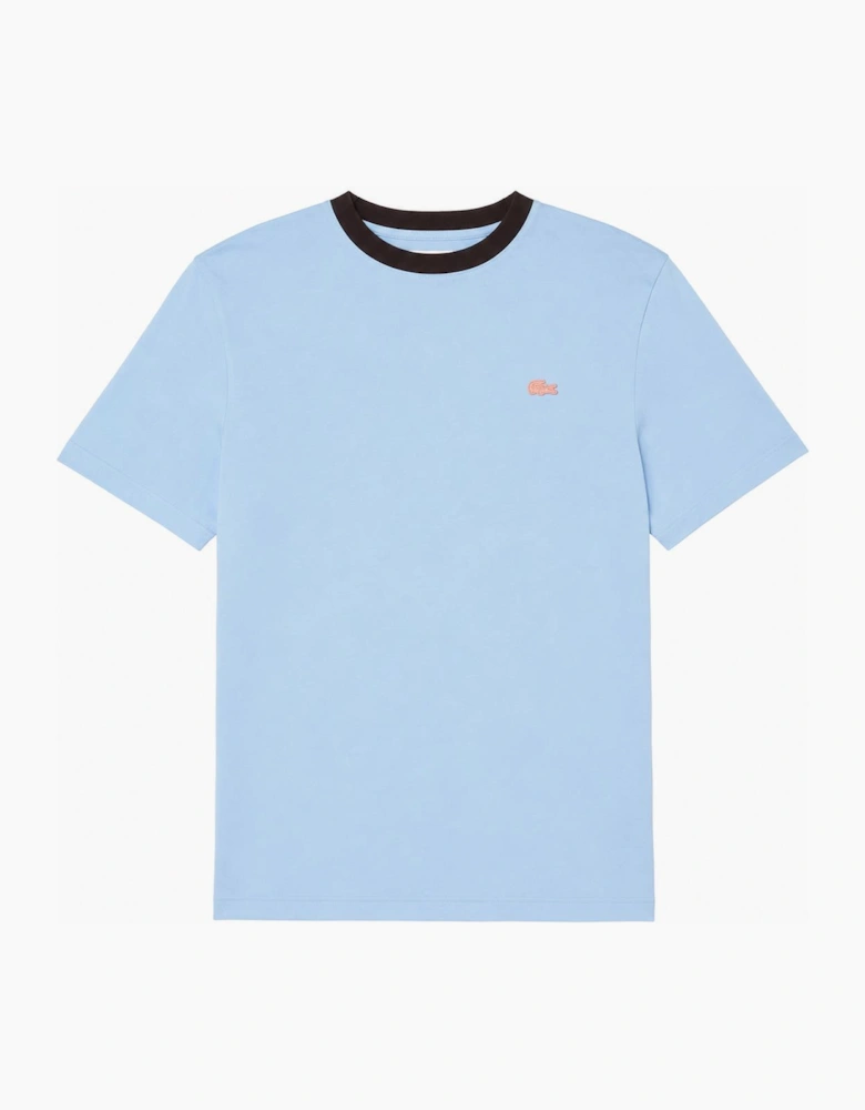Lacoste Classic Fit Contrast Colour T-Shirt Powder Blue