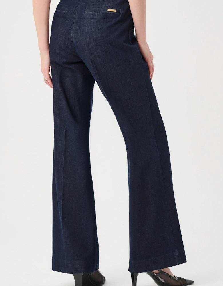 Chloe: stretch denim high rise wide leg jeans