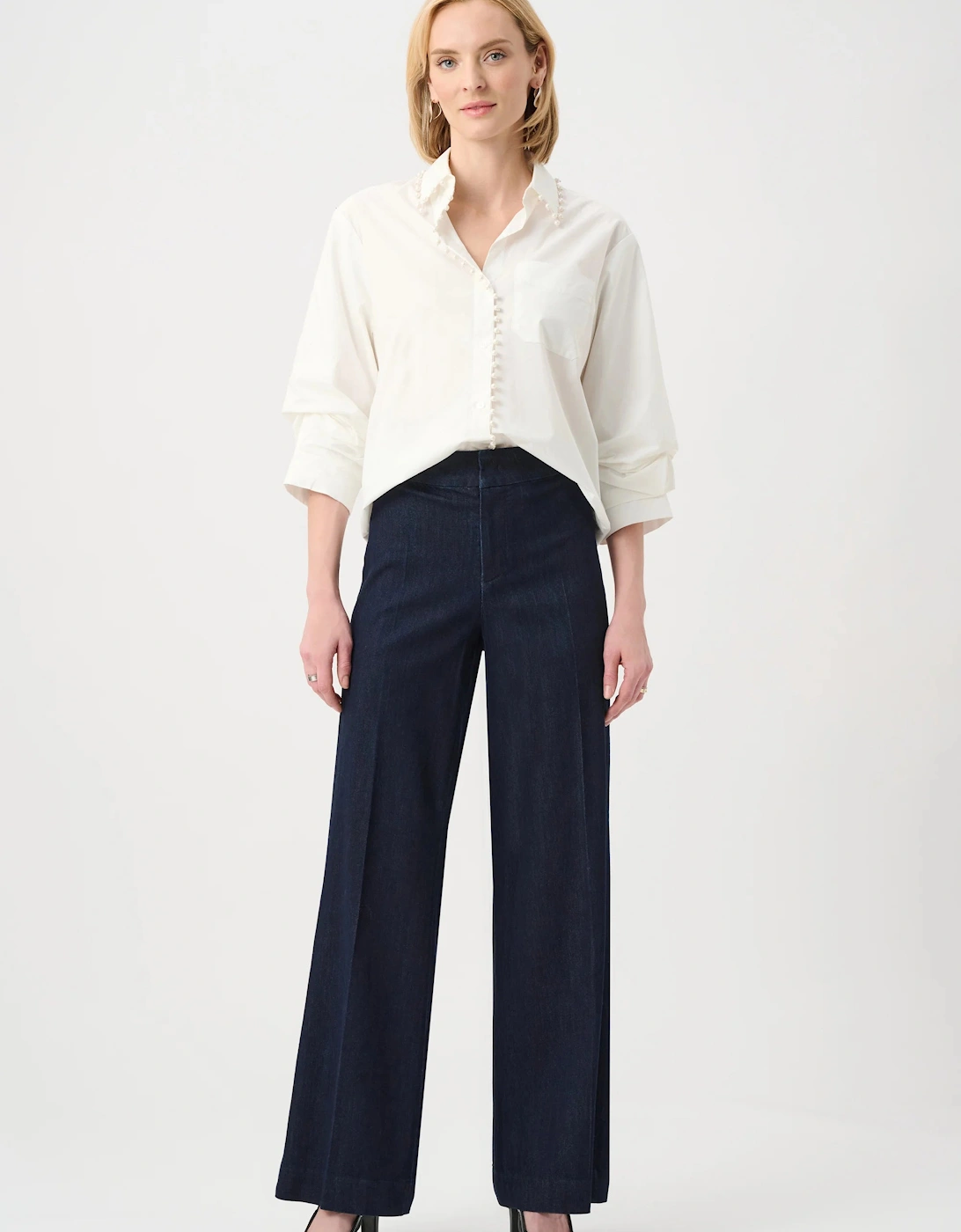 Chloe: stretch denim high rise wide leg jeans, 6 of 5