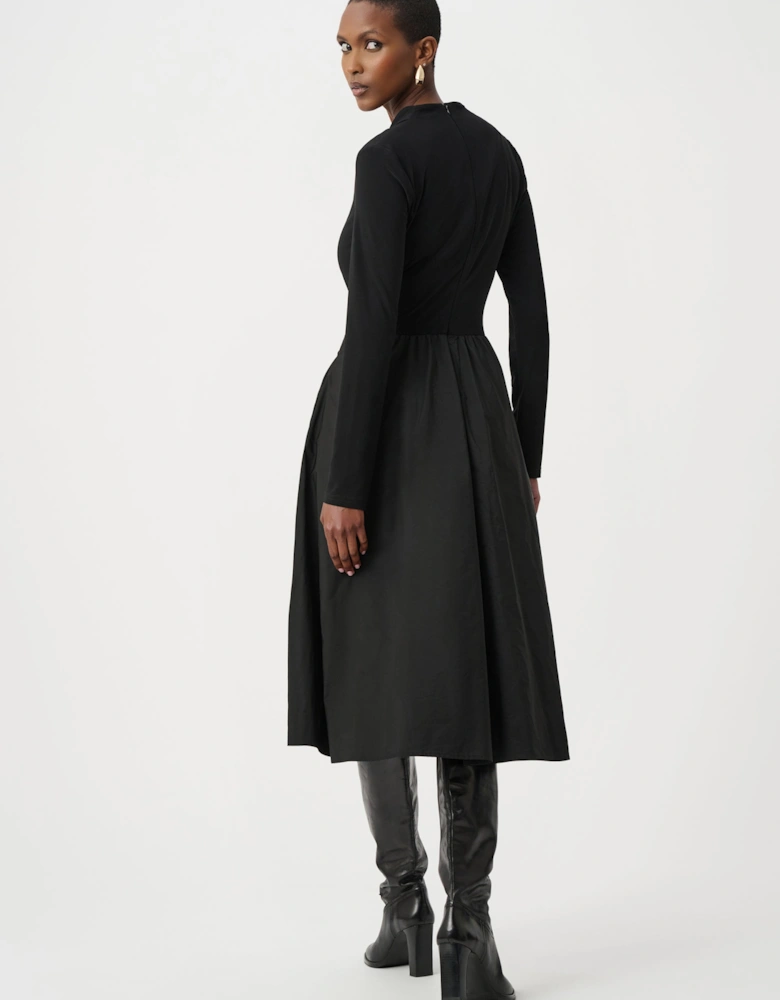 Silky knit and memory fit and flare dress