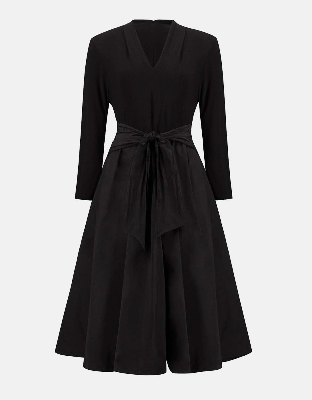 Silky knit and memory fit and flare dress
