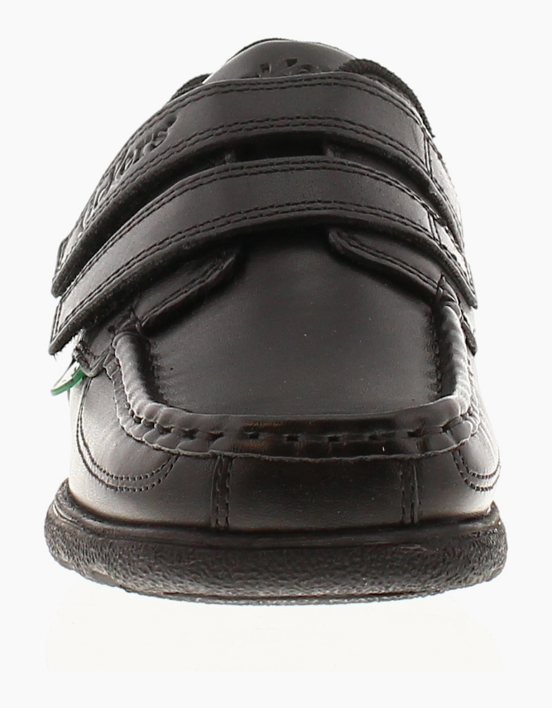 Kickers Boys School Shoes Fragma Jnr Twin Strap Leather Touch Fastening black UK