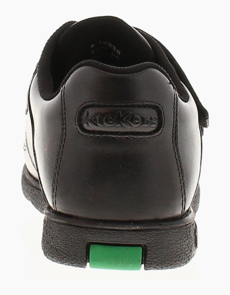 Kickers Boys School Shoes Fragma Jnr Twin Strap Leather Touch Fastening black UK