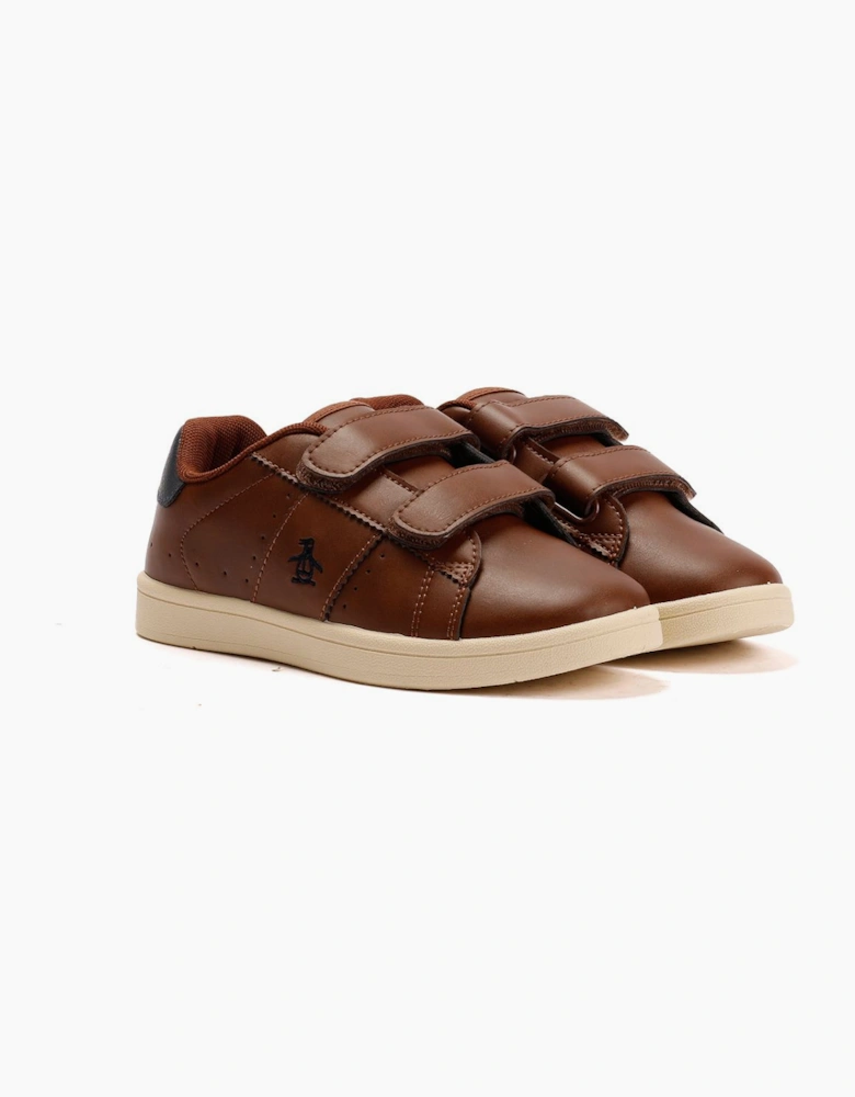 Penguin Junior Marble Tan/Navy Trainers