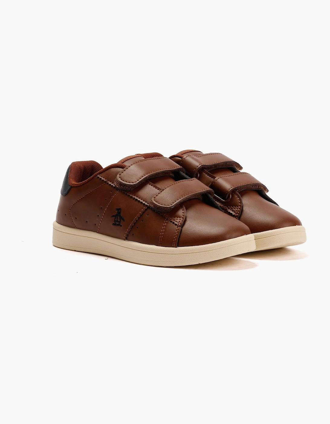 Original Penguin Penguin Junior Marble Tan/Navy Trainers - Brown