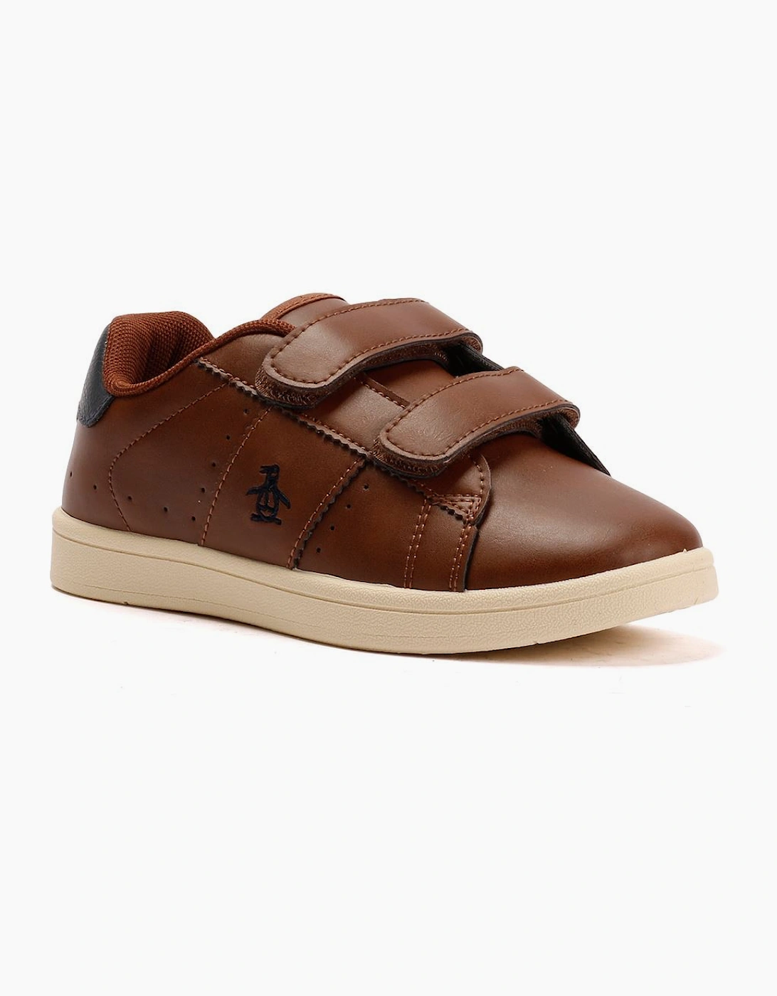 Penguin Junior Marble Tan/Navy Trainers