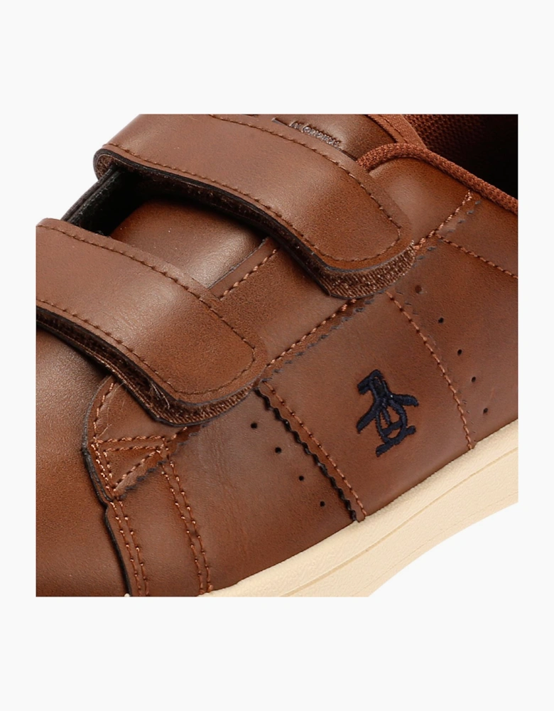 Penguin Junior Marble Tan/Navy Trainers