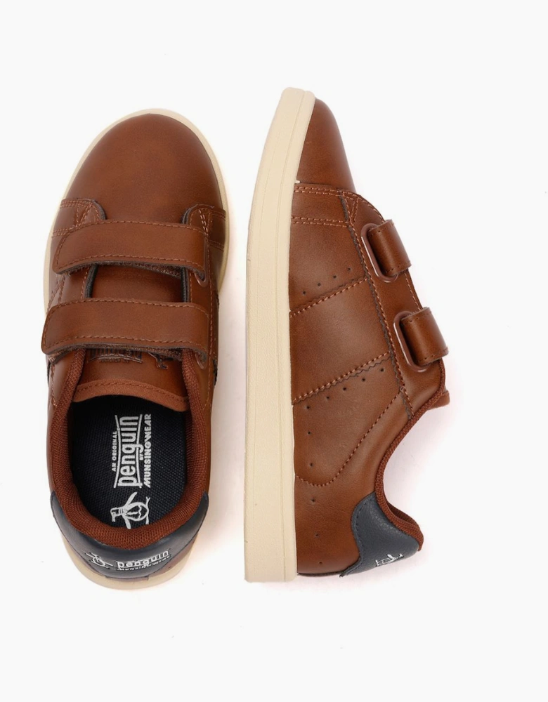 Penguin Junior Marble Tan/Navy Trainers