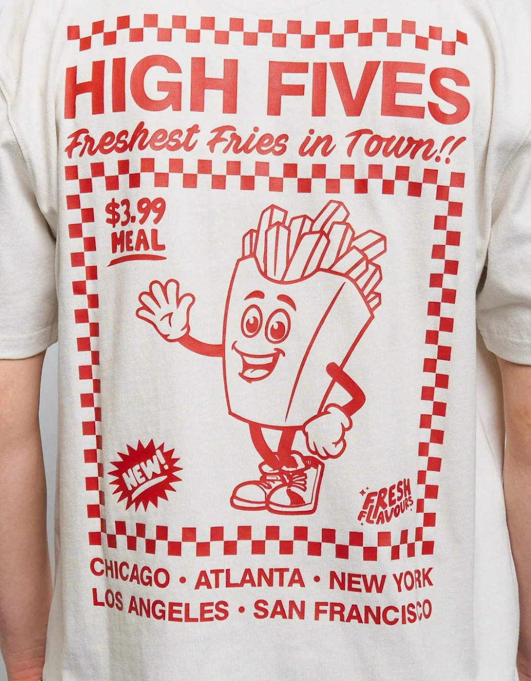 Fresh Flavours High Fives Oversized T-Shirt - Ecru