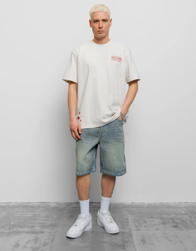 Fresh Flavours High Fives Oversized T-Shirt - Ecru