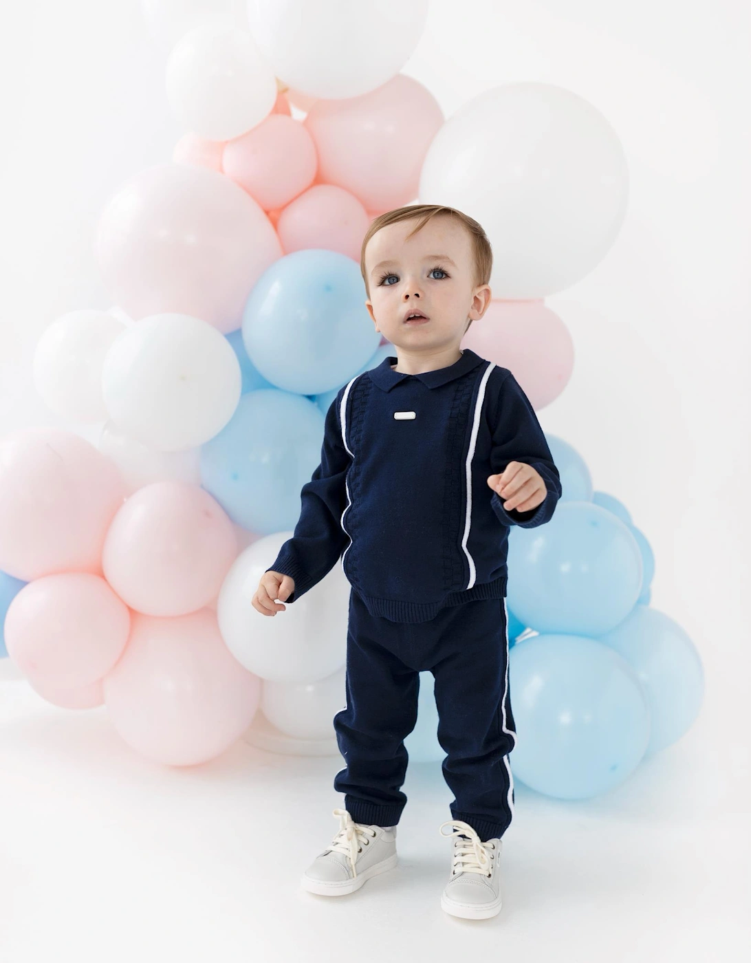 Boys Navy Knit Pant Set