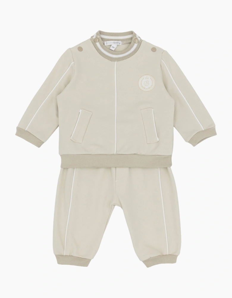 Boys Beige Jogsuit