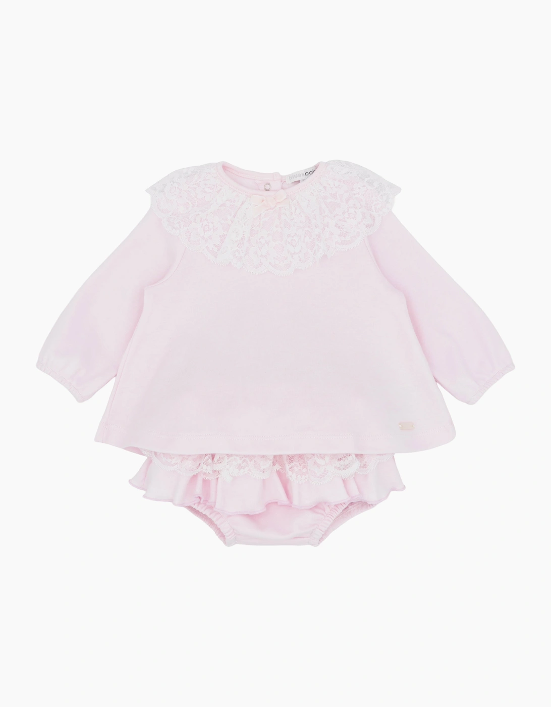 Girls Pale Pink Lace Jam Pant Set, 5 of 4