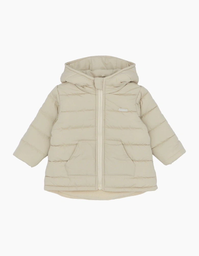 Boys Beige Puffer Coat