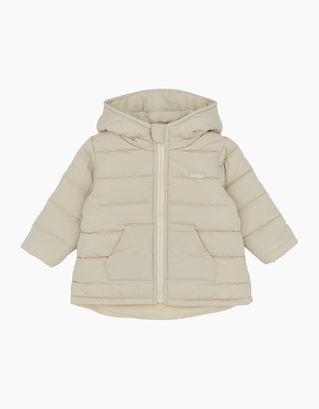 Boys Beige Puffer Coat, 4 of 3