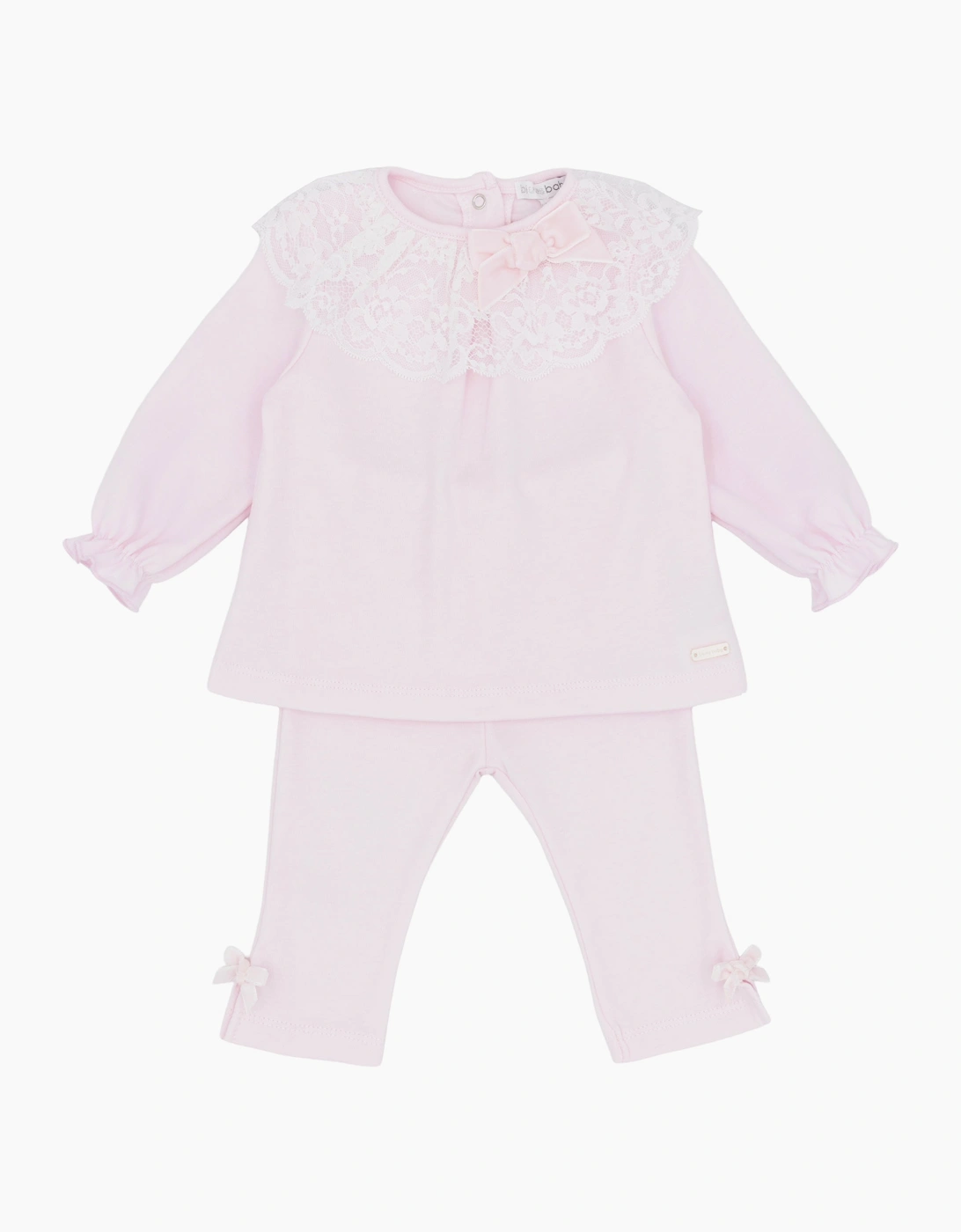 Girls Pale Pink Lace Legging Set