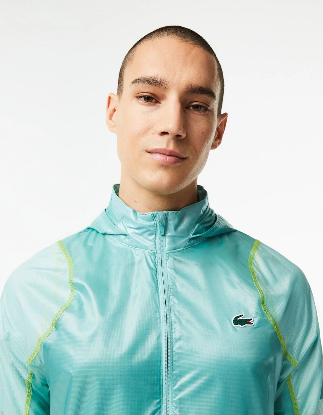 Bh5047 Crocodile Print Hooded Rain Jacket