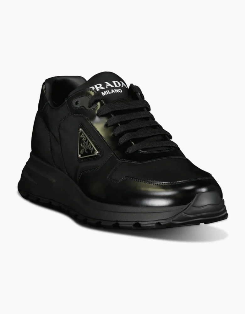 Prada Prax 01 Re-Nylon Leather Sneakers All Black
