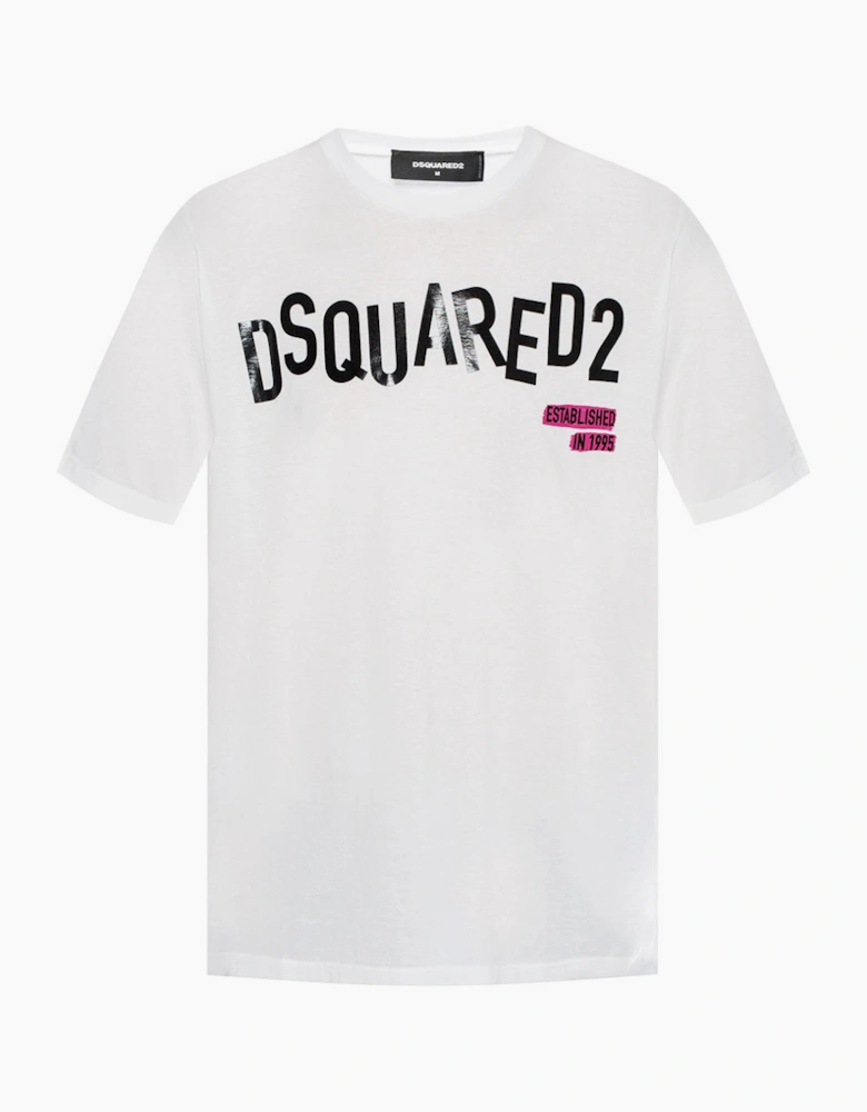 DSquared2 Logo Printed T-Shirt White