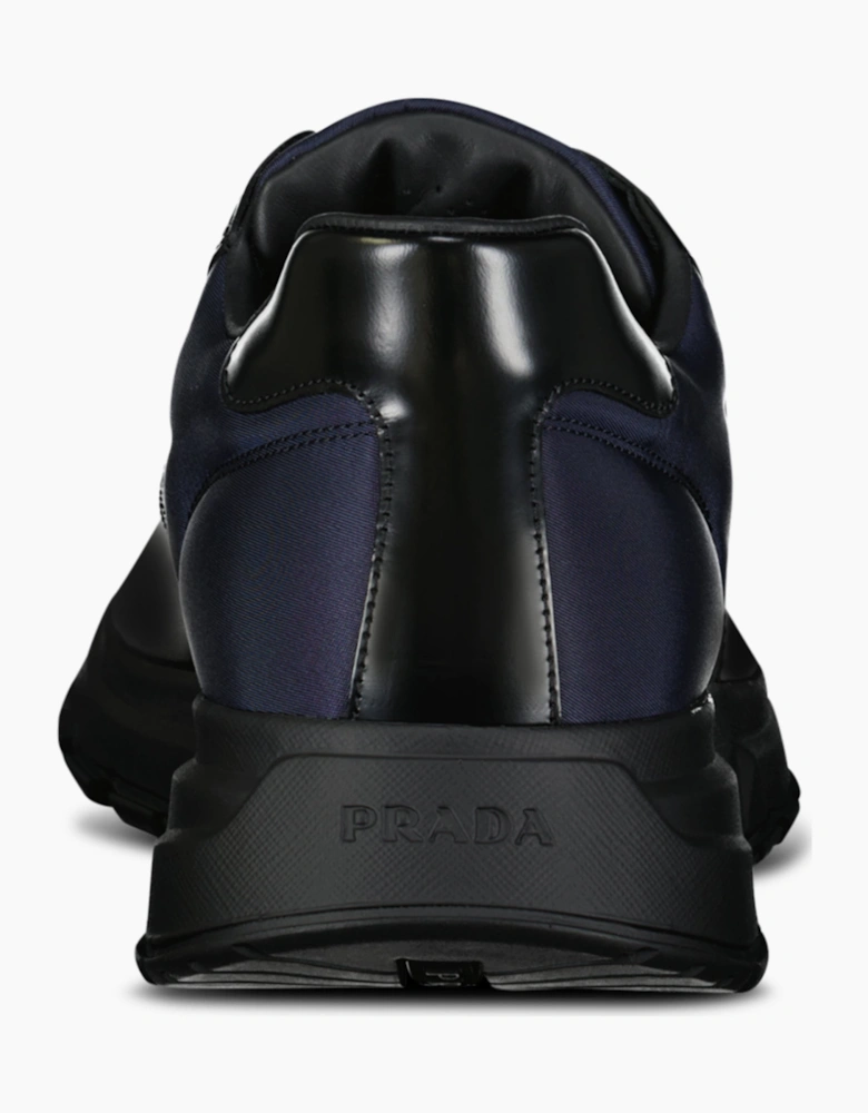 Prada Prax 01 Re-Nylon Leather Sneakers Navy & Black
