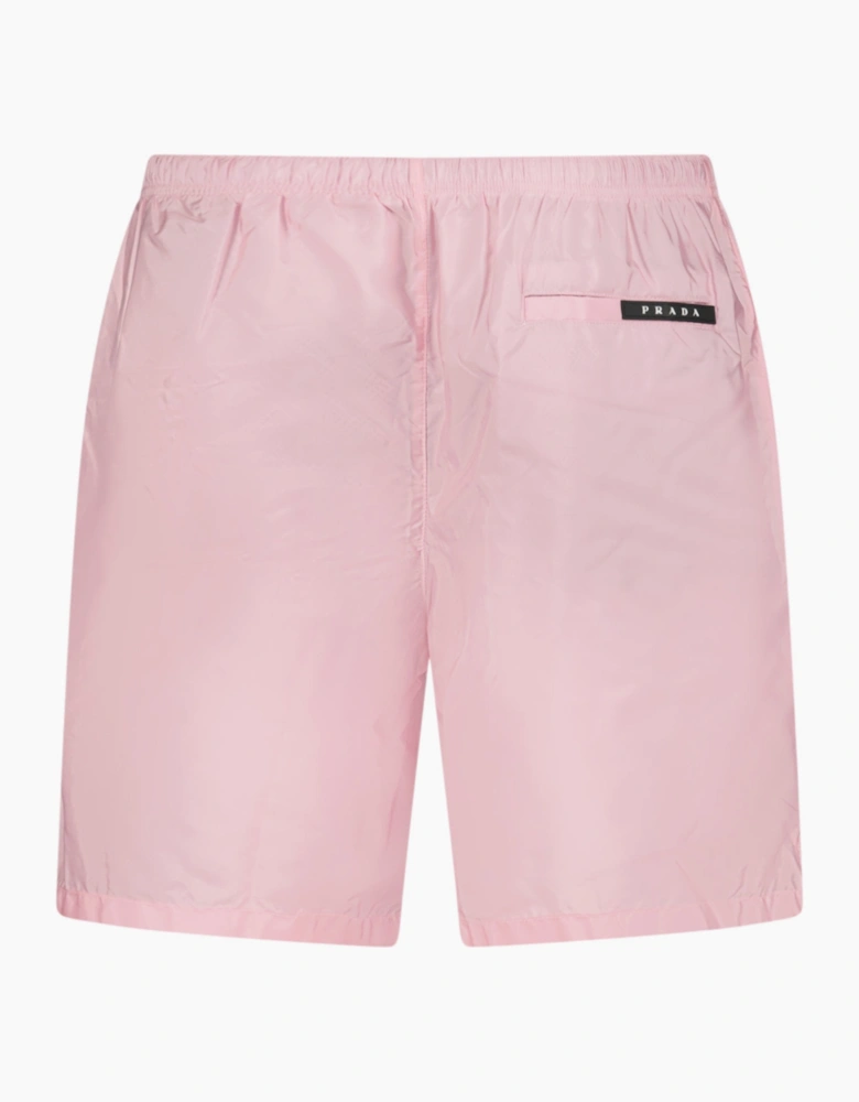 Prada Black Logo Swim Shorts Pink
