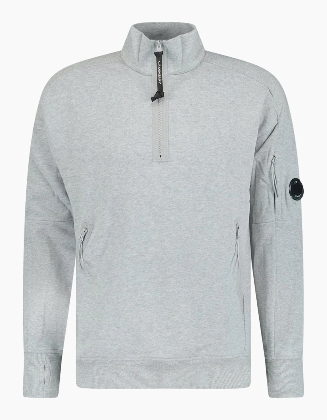 CP Company Lens Quarter Zip Sweatshirt Grey, 3 of 2