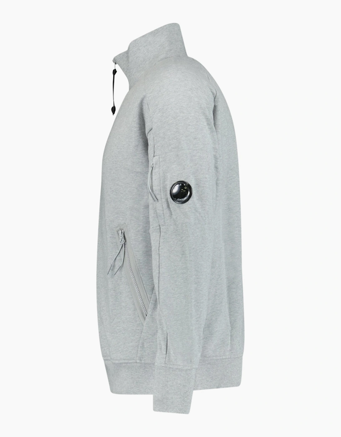 CP Company Lens Quarter Zip Sweatshirt Grey