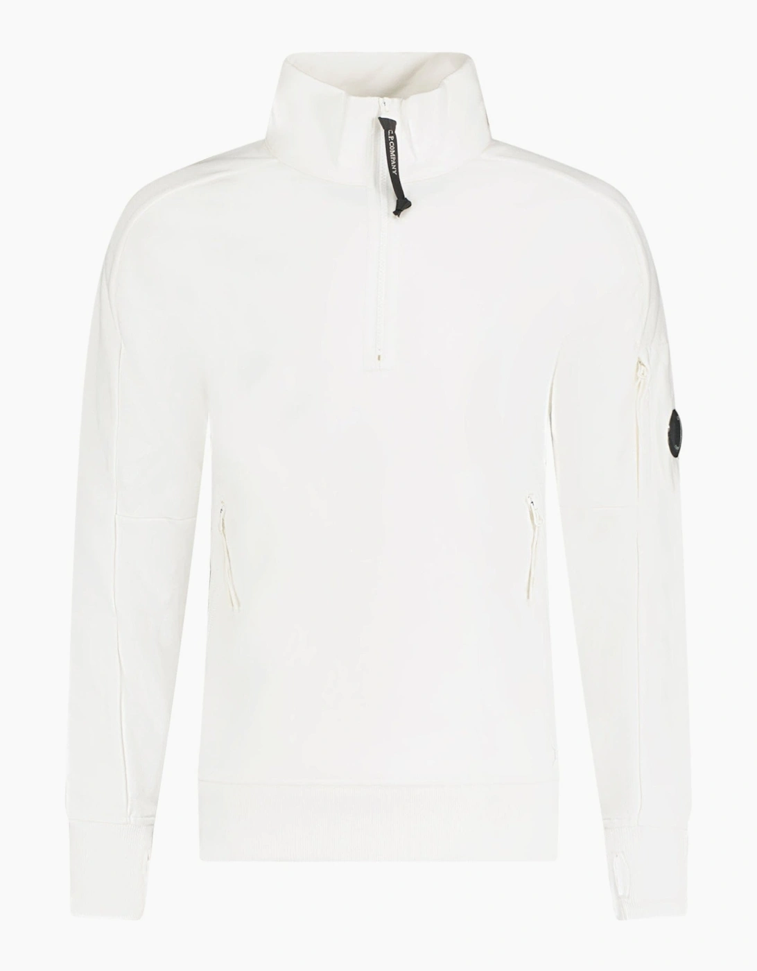 CP Company Lens Quarter Zip Sweatshirt White, 3 of 2