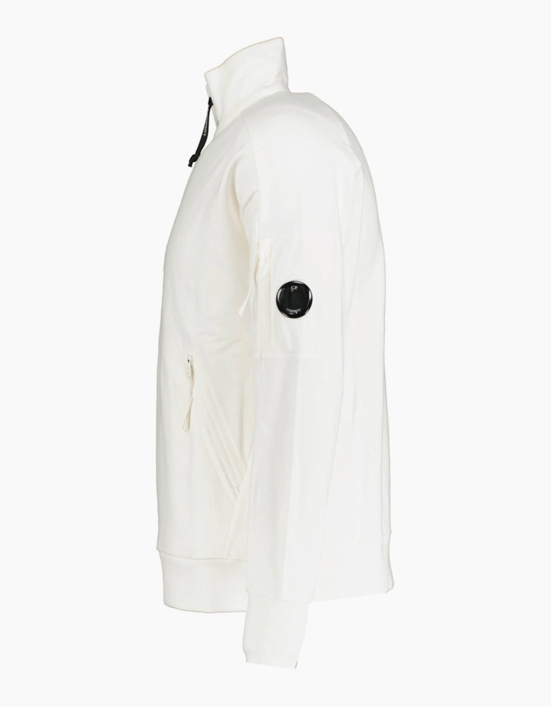 CP Company Lens Quarter Zip Sweatshirt White