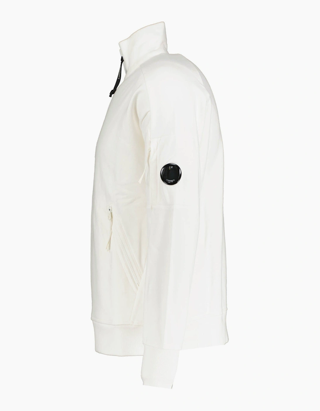 CP Company Lens Quarter Zip Sweatshirt White