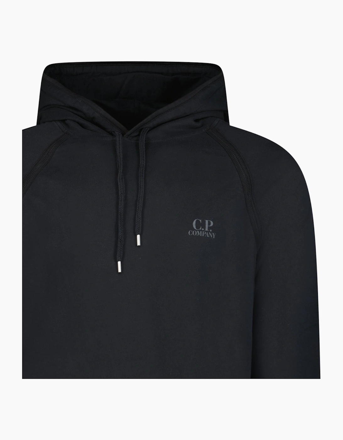 CP Company Light Fleece Print Logo Hoodie Black