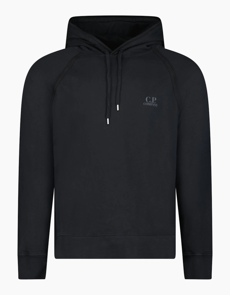CP Company Light Fleece Print Logo Hoodie Black