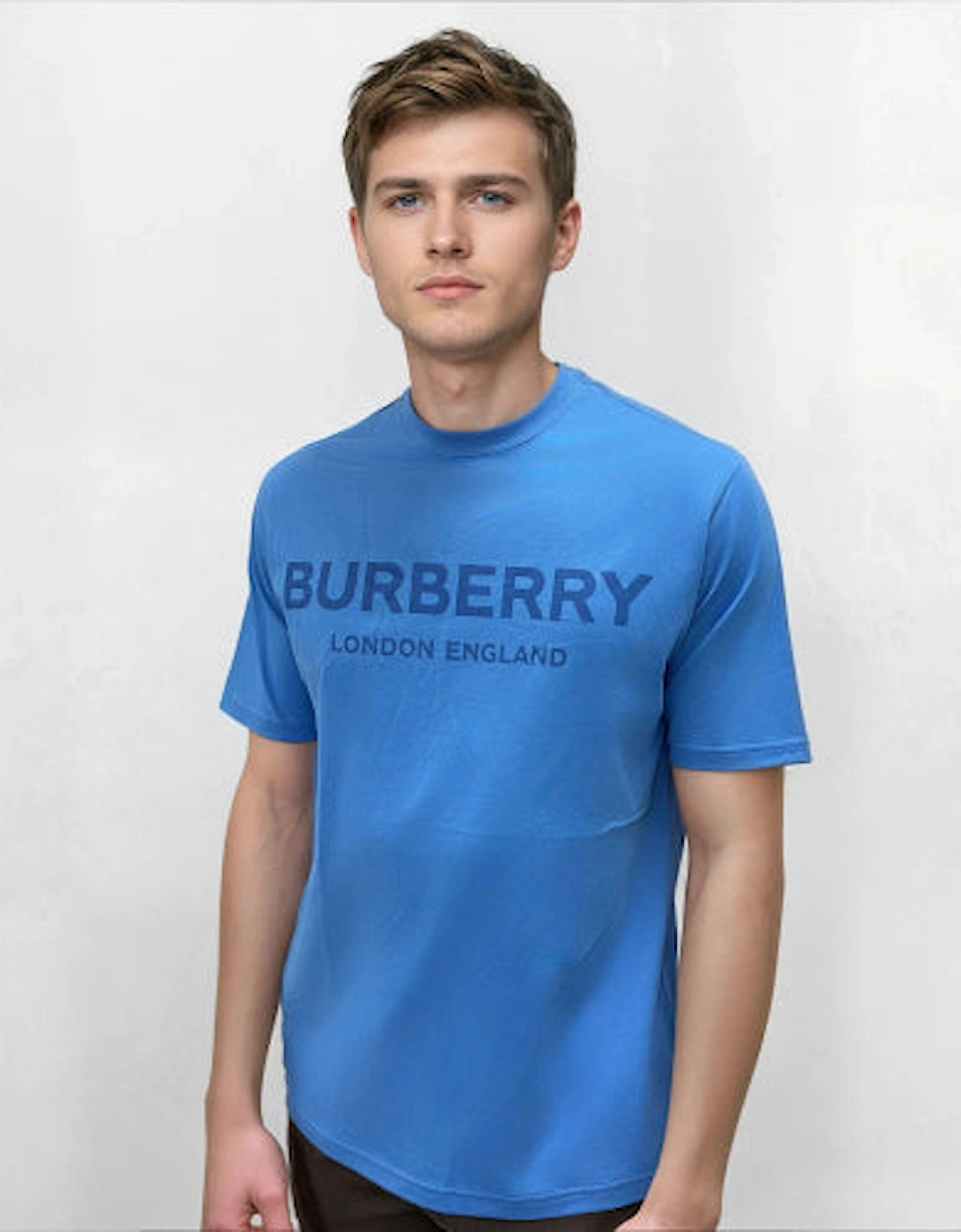 Burberry 'Ellison' Logo Print T-Shirt Blue