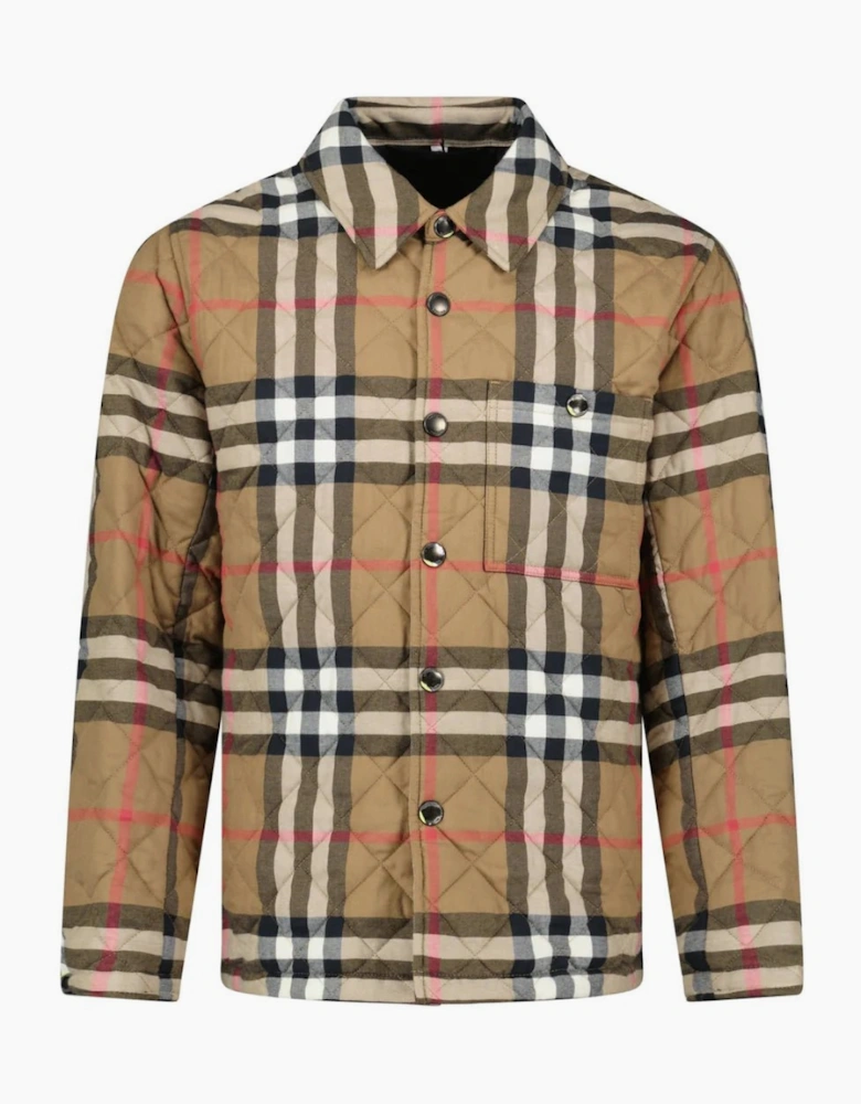 Burberry 'Forres' Diamond Quilted Jacket Taupe Brown