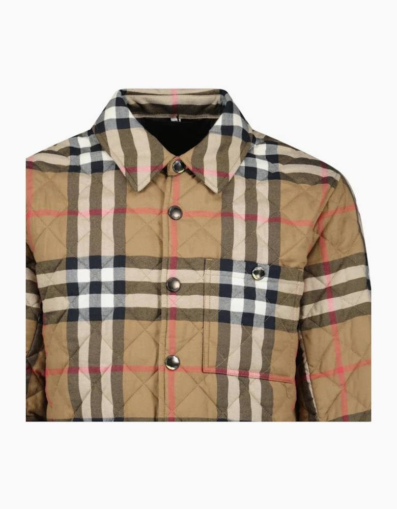 Burberry 'Forres' Diamond Quilted Jacket Taupe Brown
