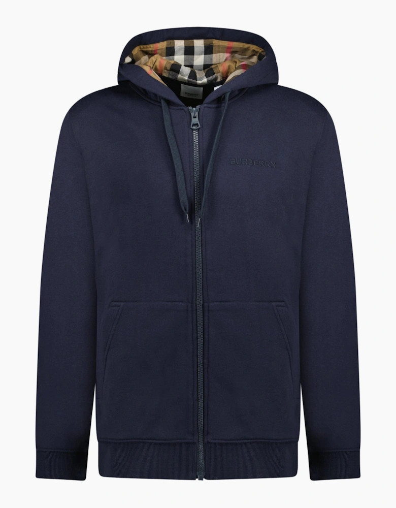 Burberry 'Hove' Check Hoodie Navy