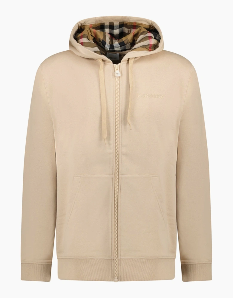 Burberry 'Hove' Check Hoodie Beige