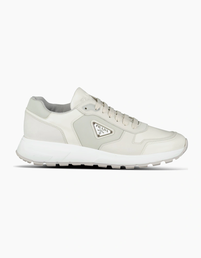 Prada Prax 01 Re-Nylon Leather Sneakers Beige