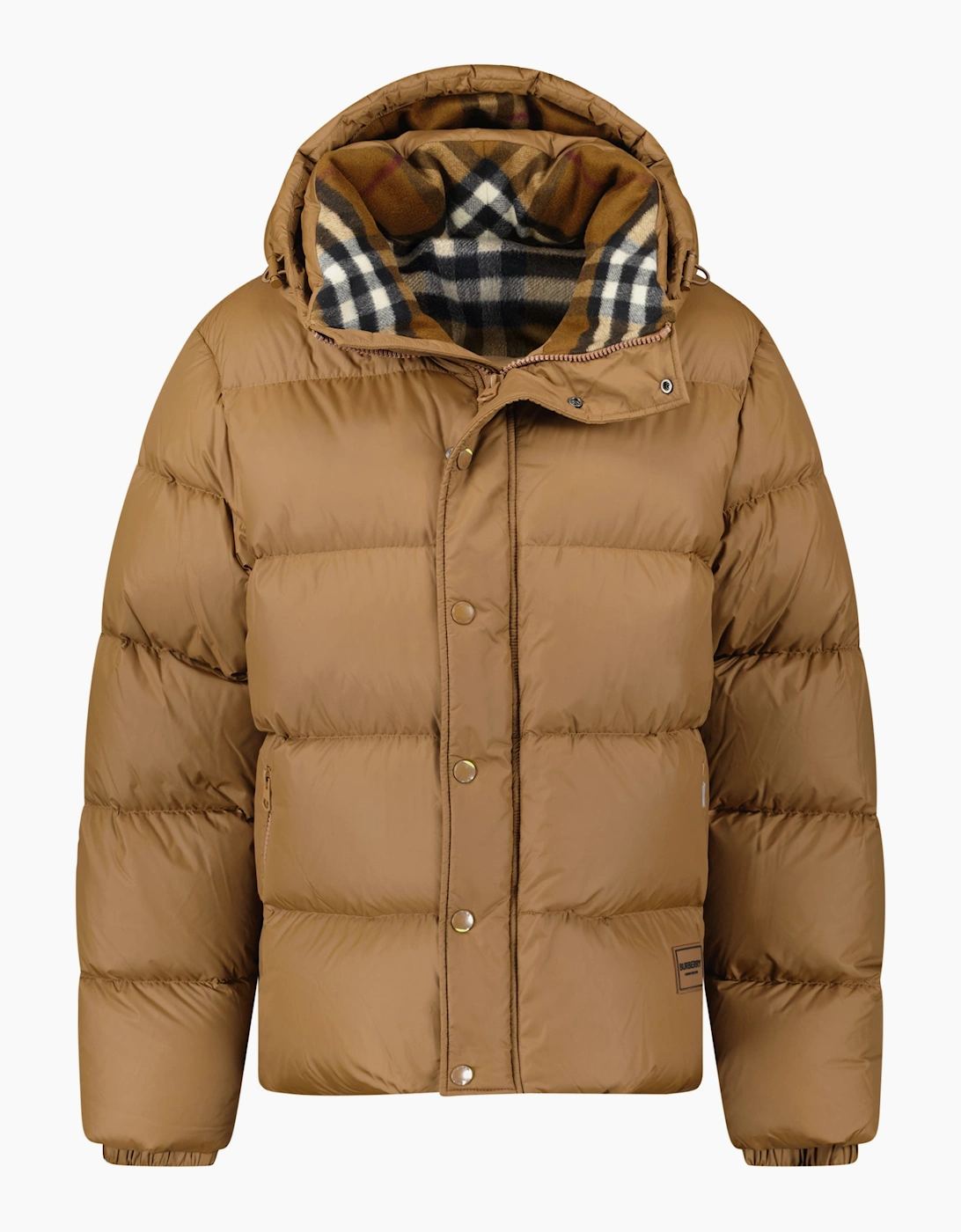 Burberry 'Halsby' Hooded Check Down Jacket Birch Brown, 4 of 3