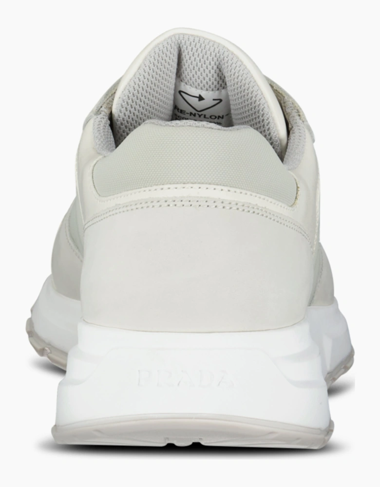 Prada Prax 01 Re-Nylon Leather Sneakers Beige