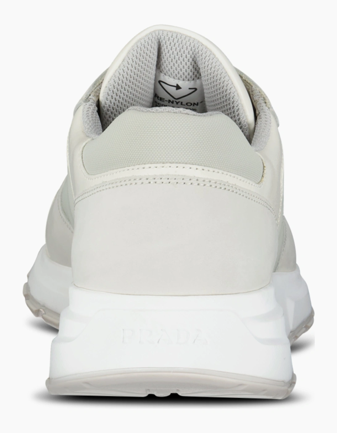Prada Prax 01 Re-Nylon Leather Sneakers Beige