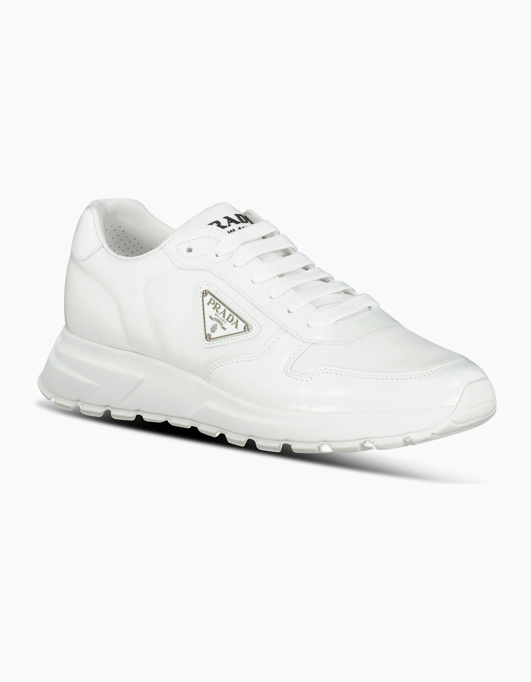 Prada Prax 01 Re-Nylon Leather Sneakers White