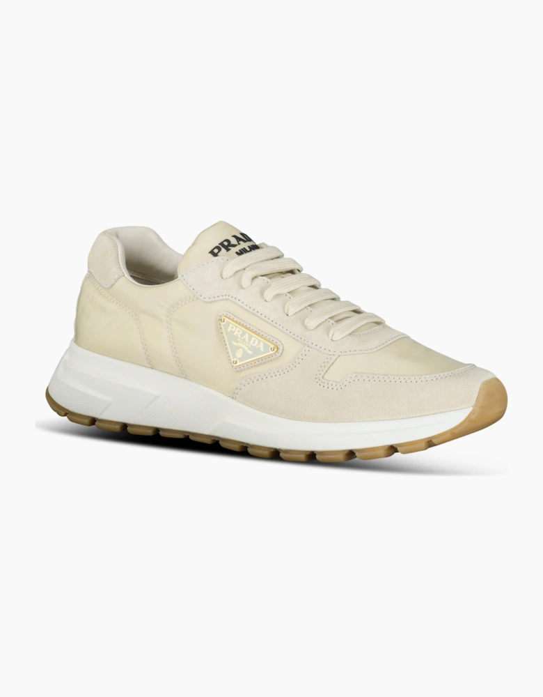 Prada Prax 2.0 Re-Nylon & Suede Sneakers Beige