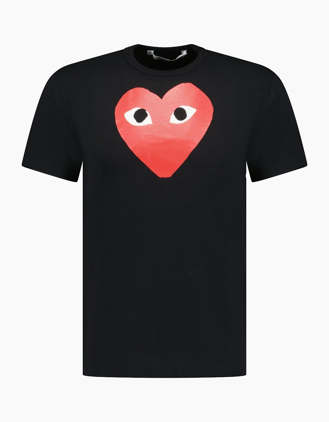 Comme Des Garcons Big Red Heart Print T-Shirt Black
