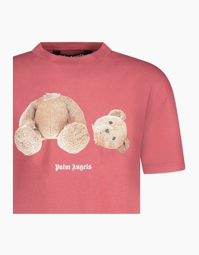 Palm Angels Bear Print T-Shirt Maroon
