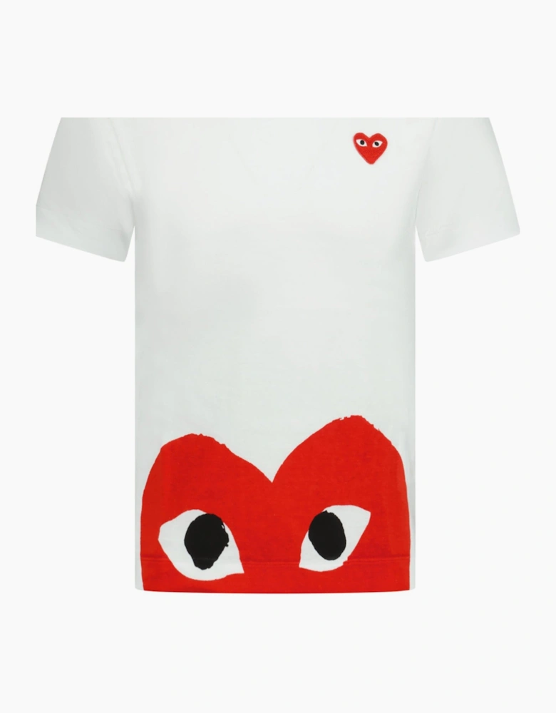 Comme Des Garcons Big Red Heart Print T-Shirt White